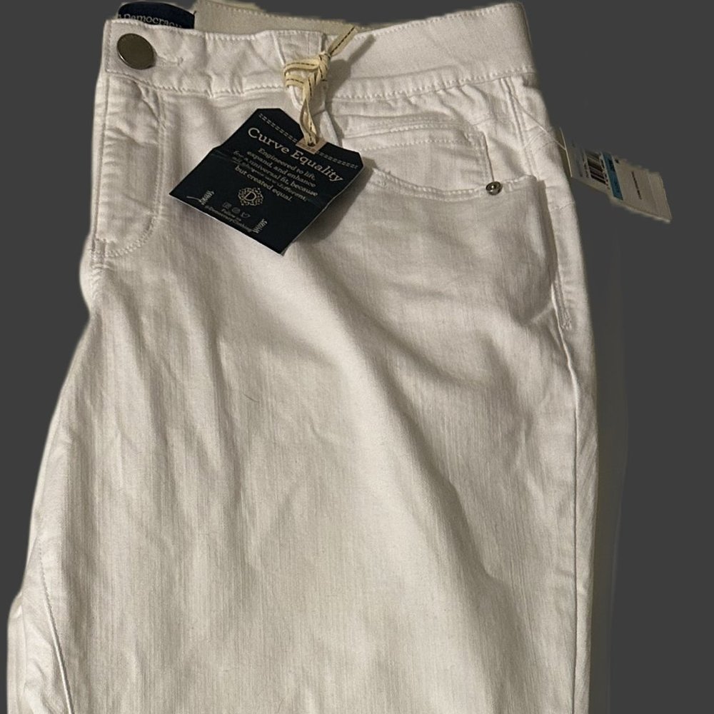 Democracy "Ab"solution® Optic White Ankle Skimmer Jeans Size 20W Plus